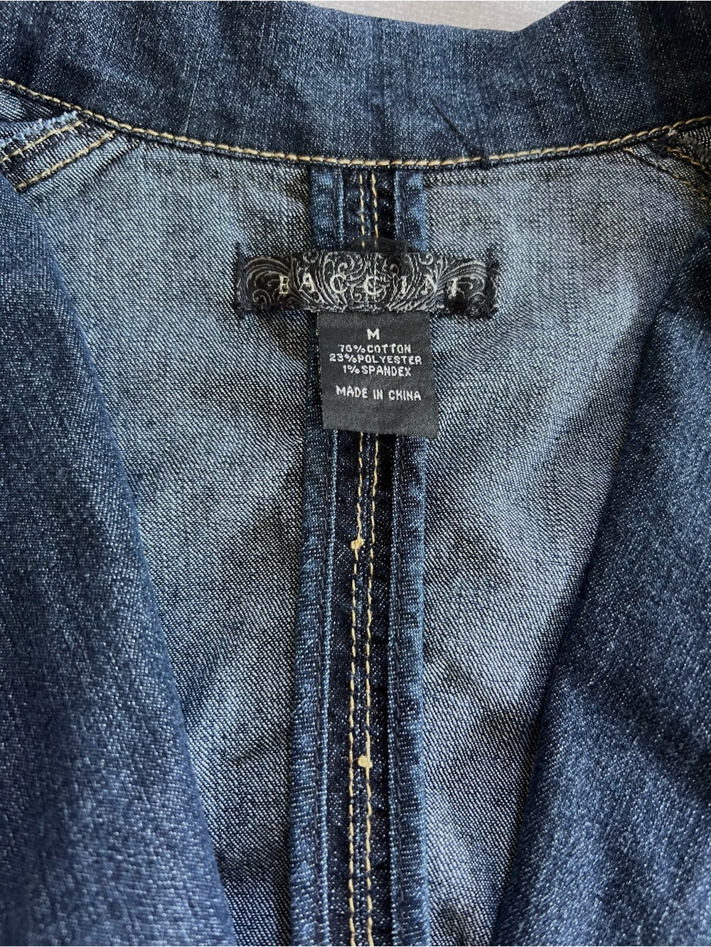 Baccini Dark Indigo Denim Blazer Jacket - Picture 3 of 7